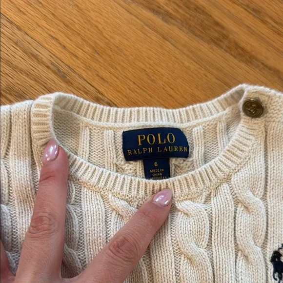 Ralph Lauren Cream Cable Knit Dress size 6 - Picture 2 of 3